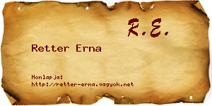 Retter Erna névjegykártya
